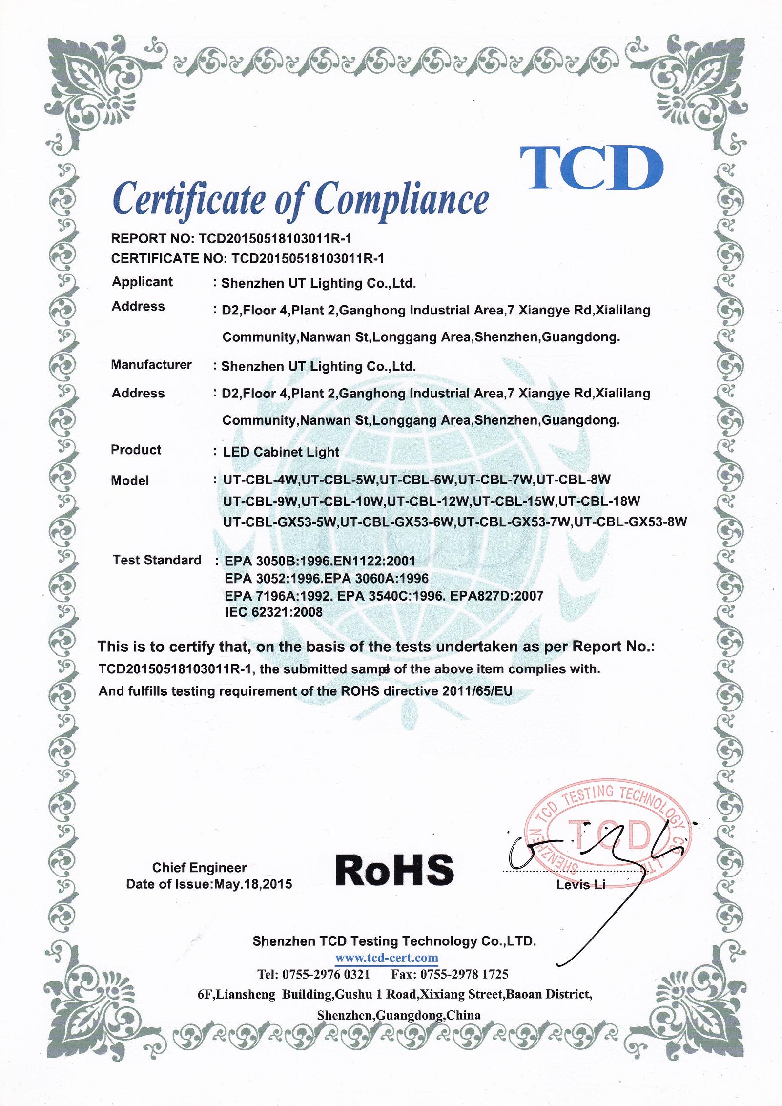 RoHS - led cabinet light