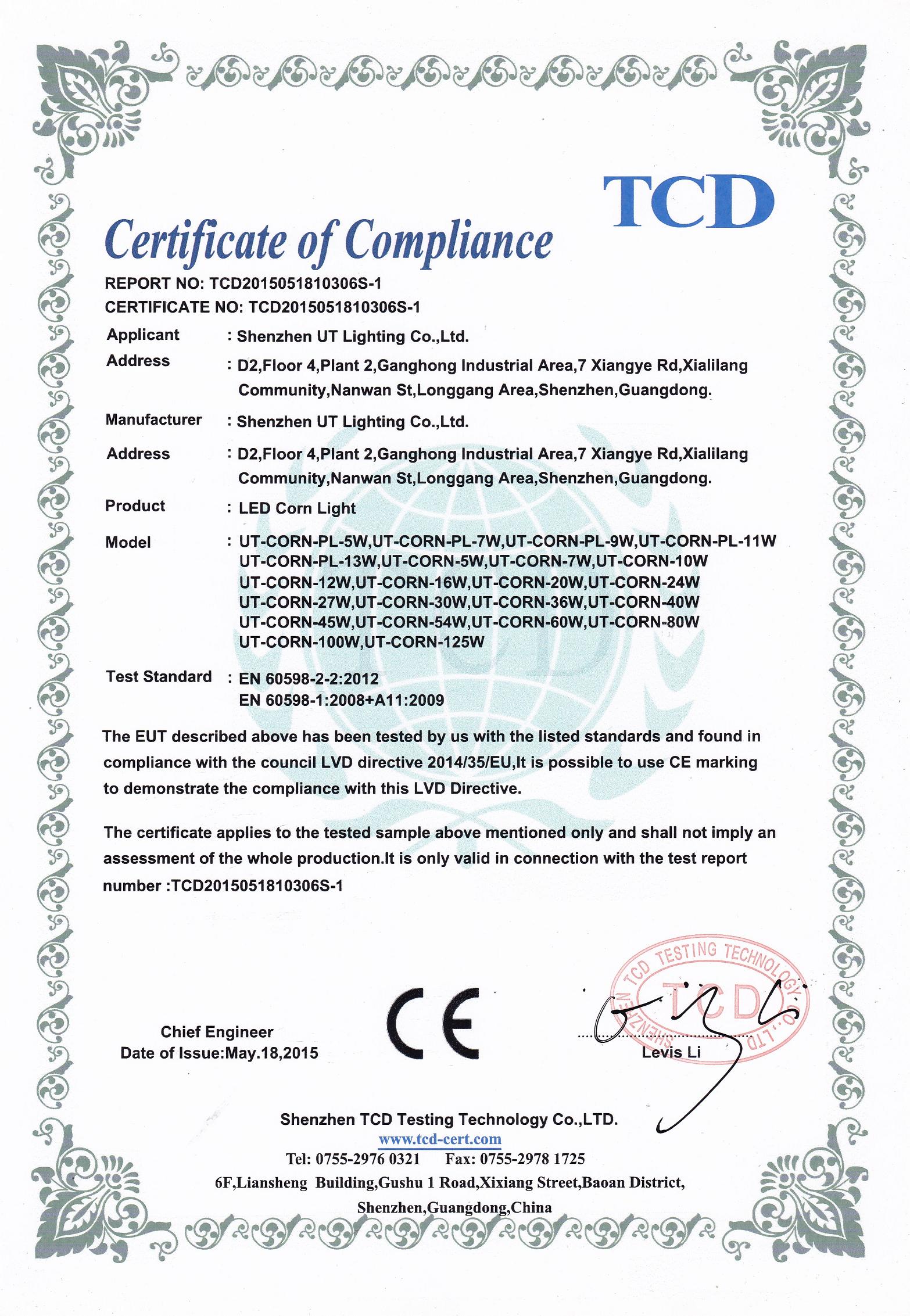 CE - LVD - led corn light