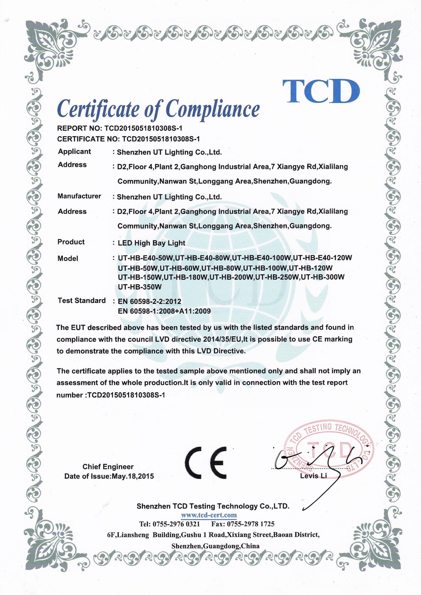 CE - LVD - led high bay light