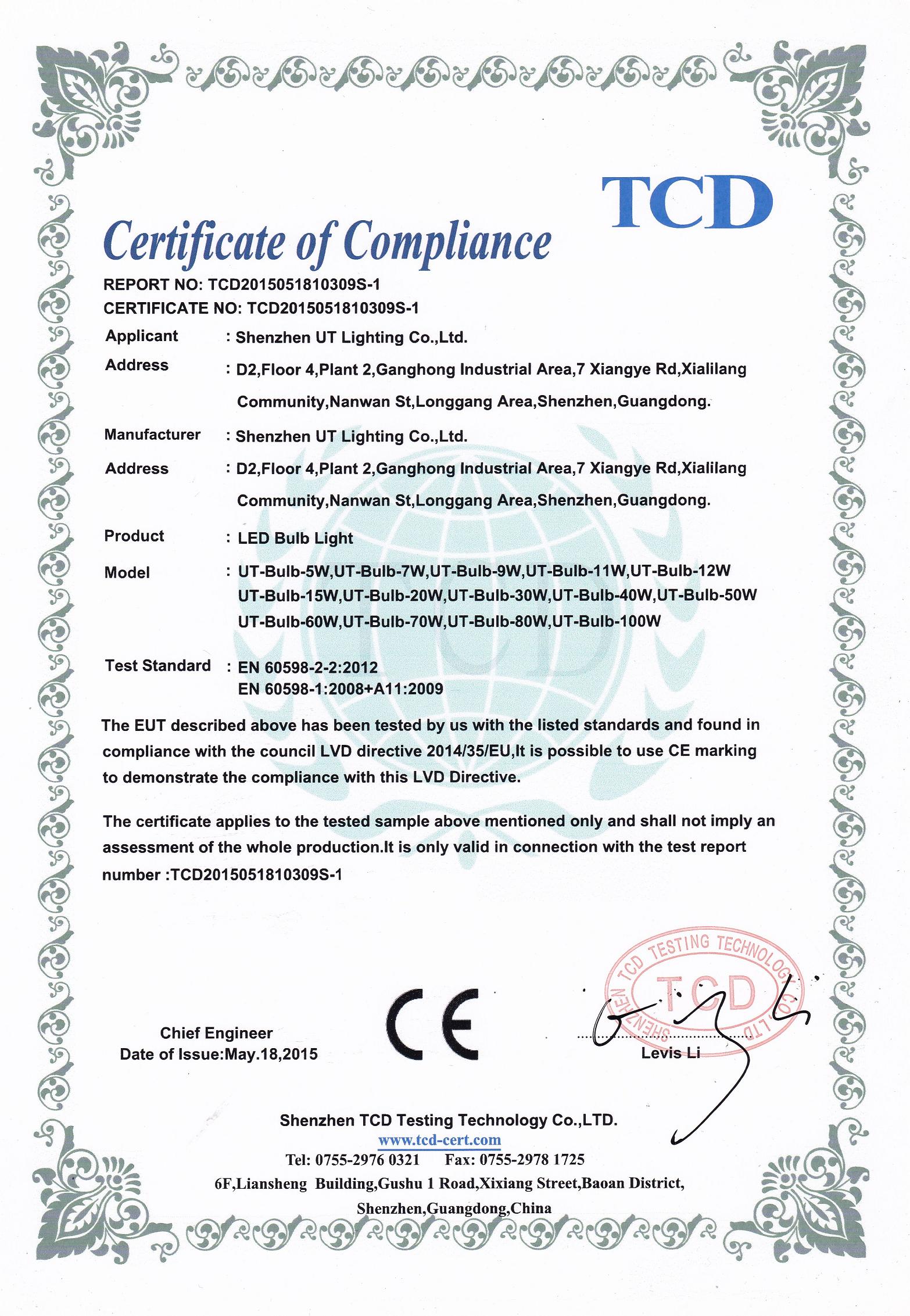 CE - LVD - led bulb