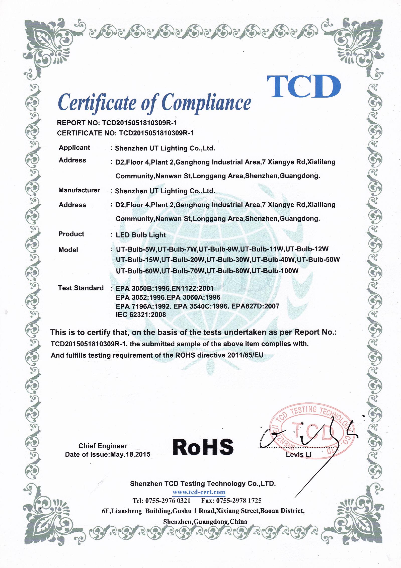 RoHS - led bulb