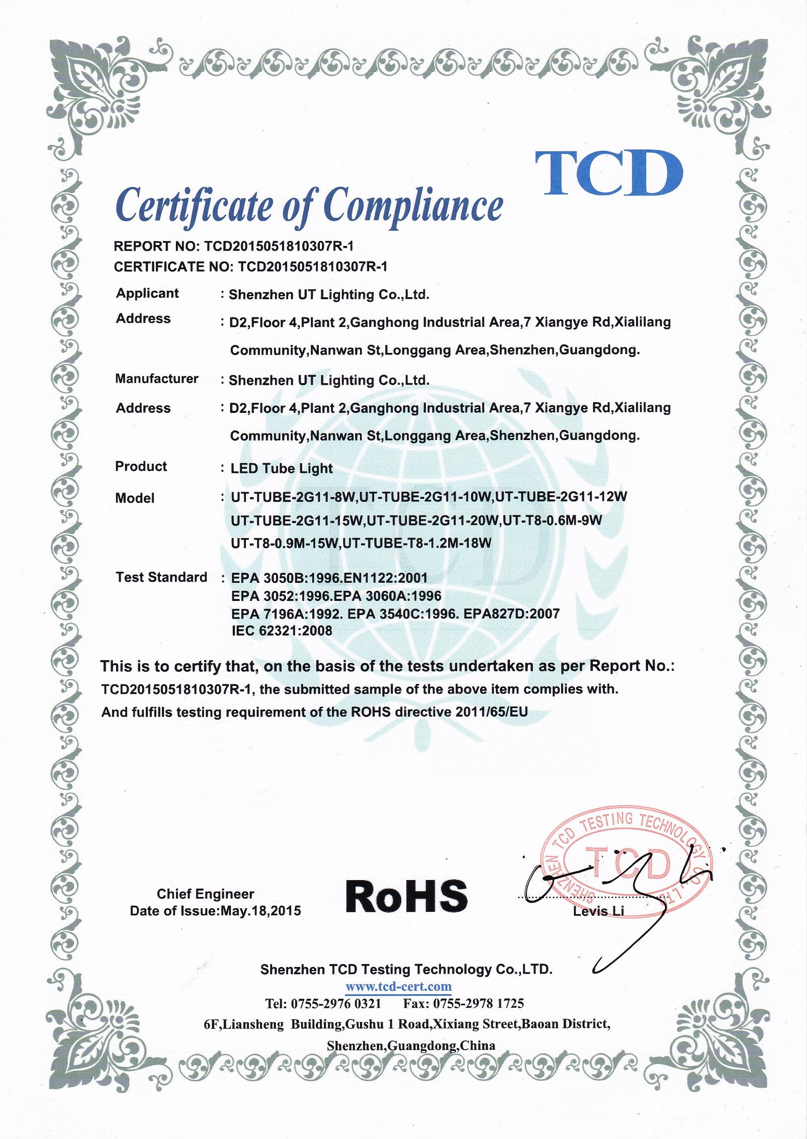 RoHS - led tube
