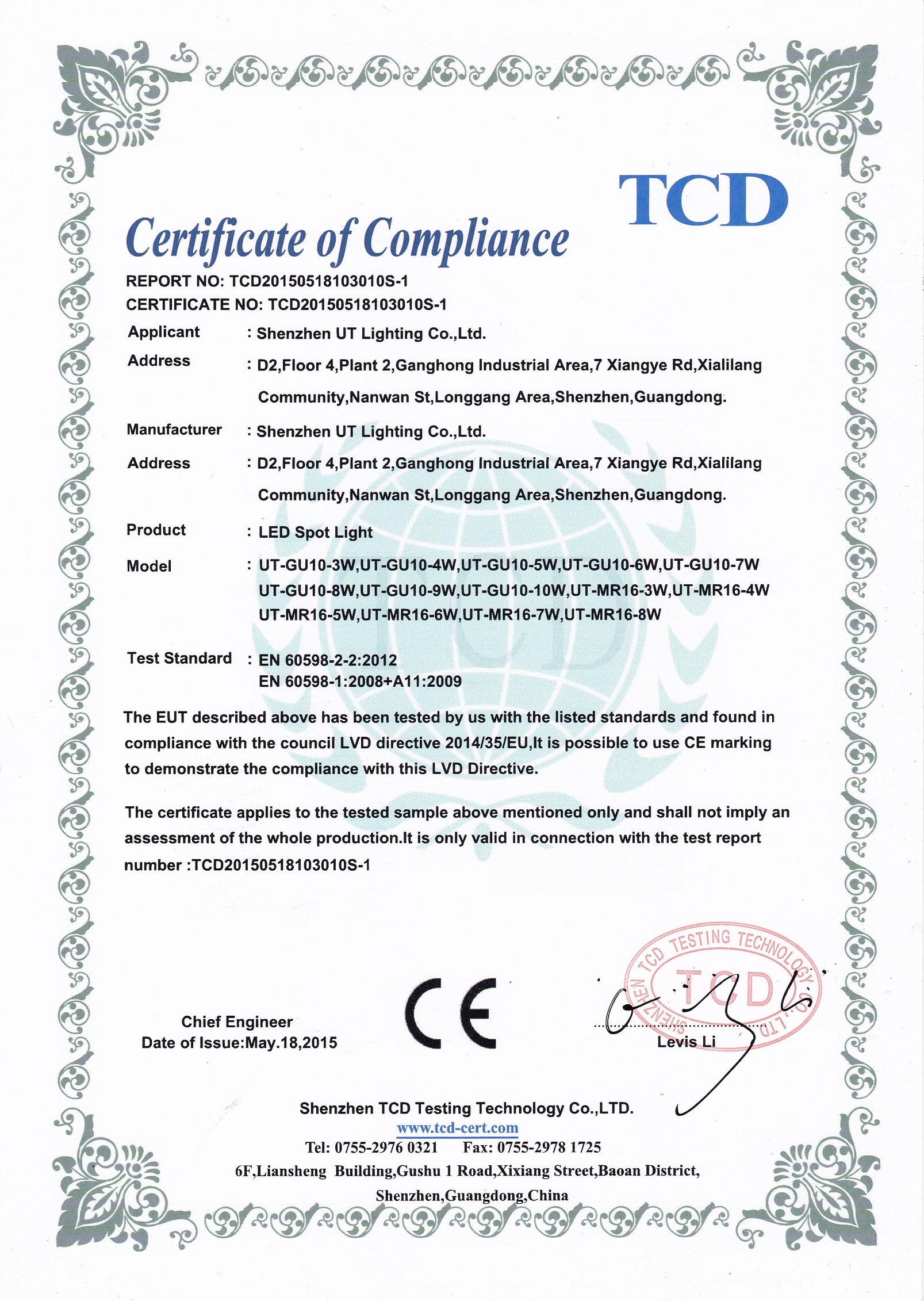 CE - LVD - led spot light
