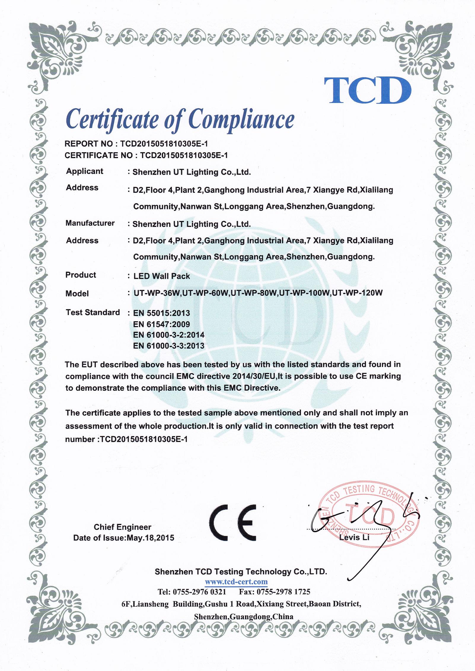 CE - EMC - led wall pack